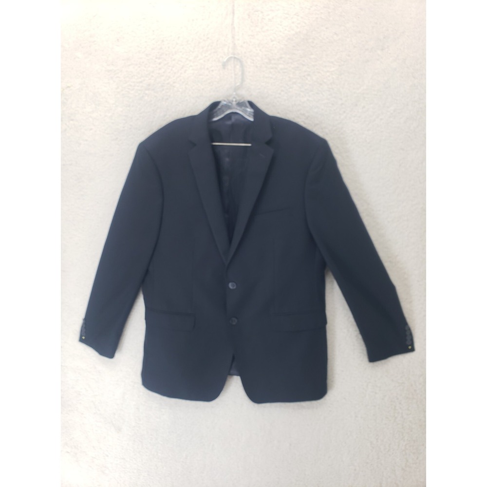 Calvin Klein Men Jacket 46R Navy Rayon Blend Single Breasted Classic Fit Bazer